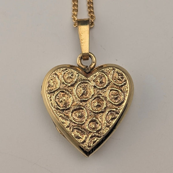 ヴィンテージ ロールドゴールド製 ハート型ロケットペンダント ネックレス付